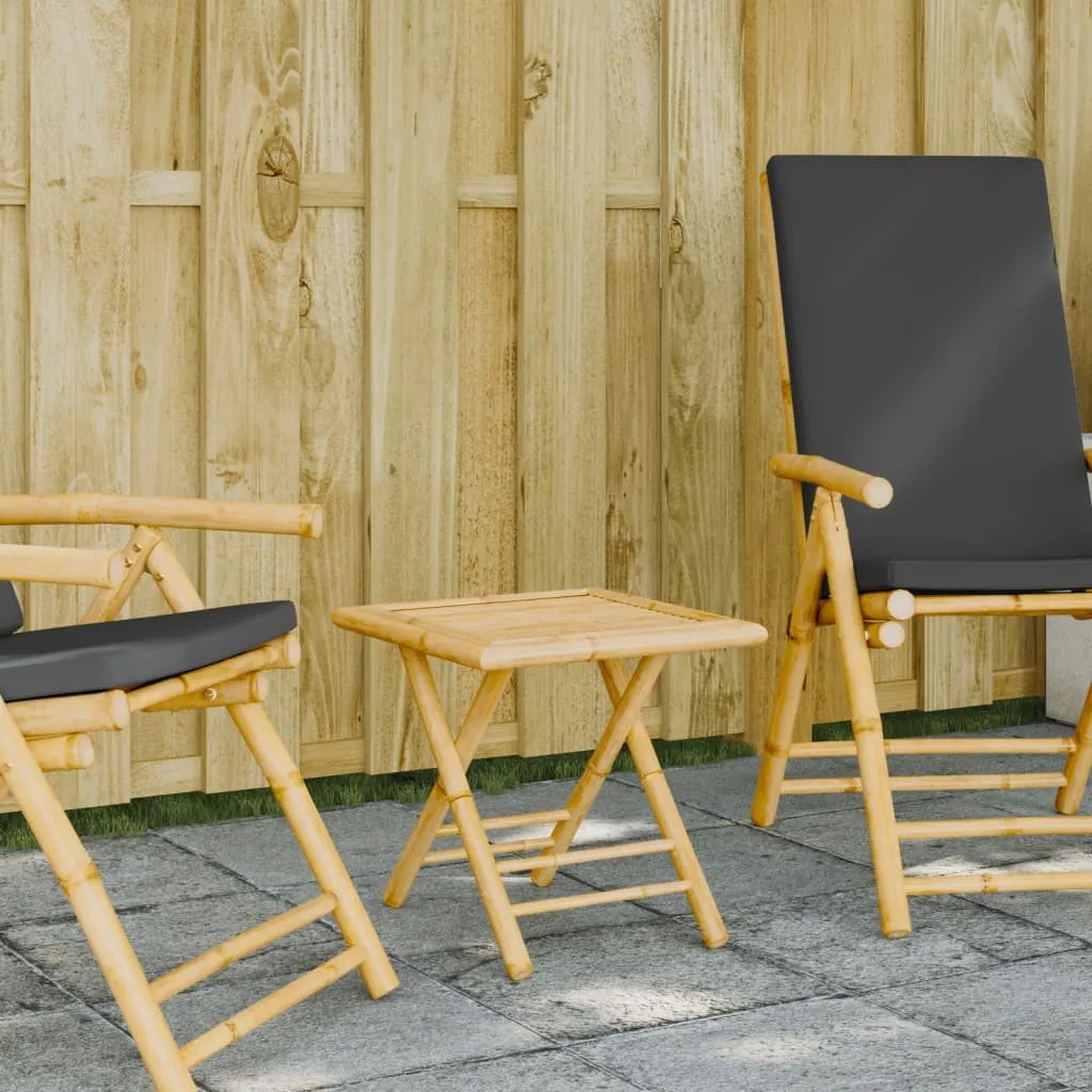 vidaXL Garden Table Natural Bamboo Small Foldable Bamboo Garden Table