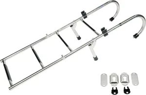 Vinland Marine Gunwale Removable Folding Boat Ladder, 4 & 5 Step, 304 Stainless Steel, with Mounting Brackets, Compact Fold, Fishing Pontoon, Hook Ladder for Boat Transom