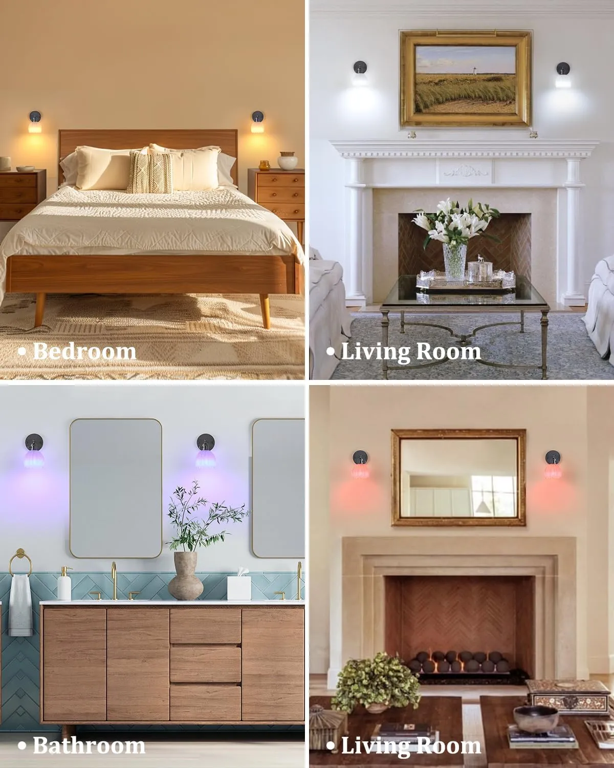 Vintage Battery Operated Wall Sconce with White Tulip Glass Lampshade Wireless Rechargeable Battery Powered Black Wall Light with Remote Control for Bedside Bedroom Doorway