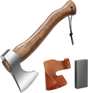 VIVOSUN Hatchet Axe with Sheath, 13” Hand Axe, Camping Axe Survival Hatchet with Wooden Handle, Splitting Axe for Bushcraft, Gardening, Wood Chopping Cutting