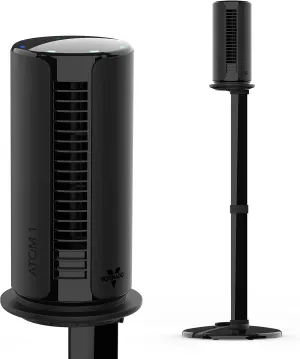 Vornado ATOM 1S Compact Oscillating Tower Fan with Removable Stand, 40" tall, 4 Speeds , Black