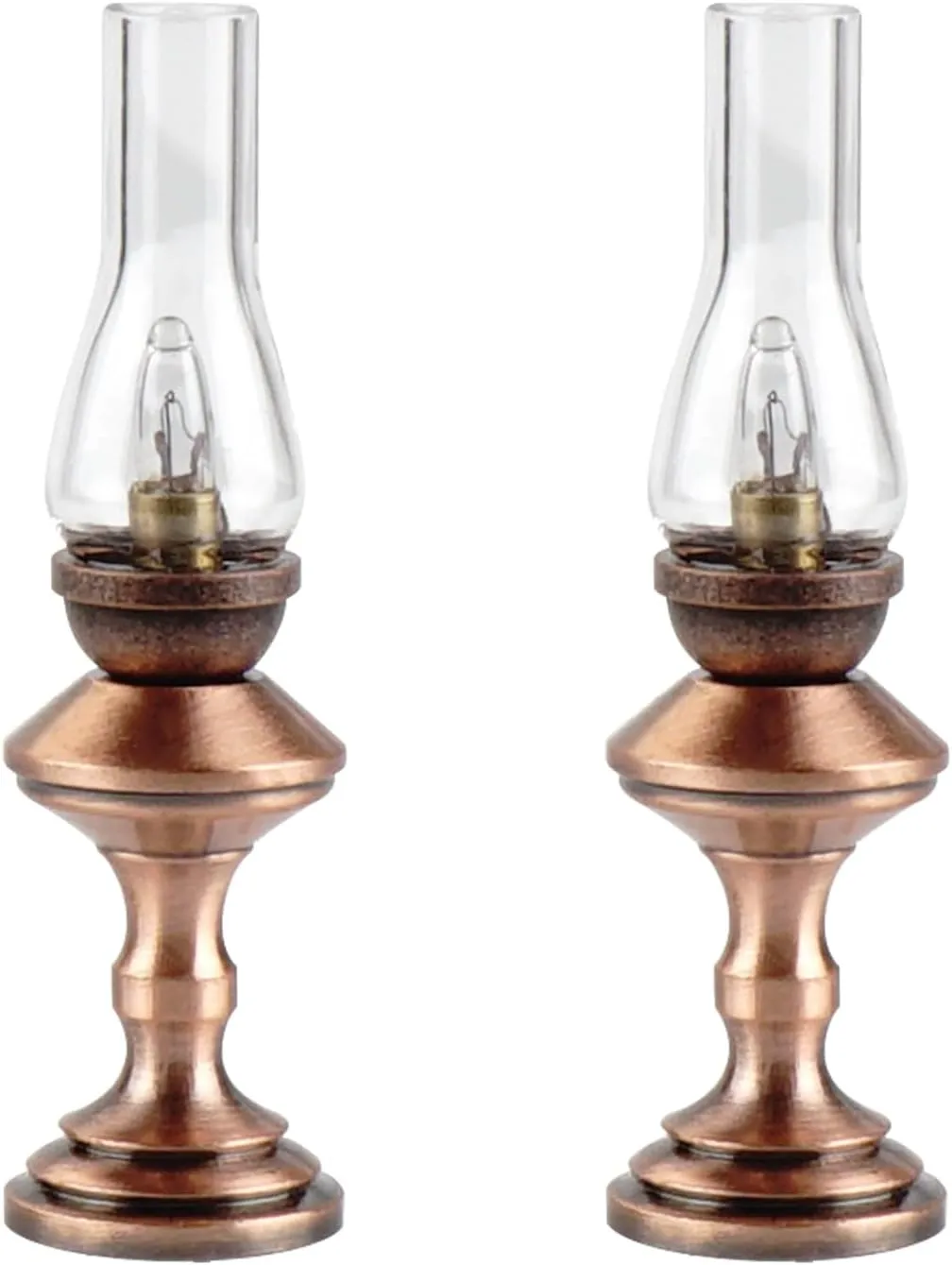 Waldosia 2PCS 1:12 Scale Dollhouse Miniature 12 Volts Powered Hurricane Lamps