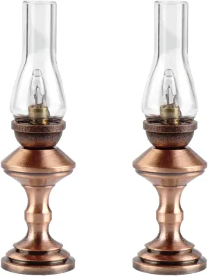 Waldosia 2PCS 1:12 Scale Dollhouse Miniature 12 Volts Powered Hurricane Lamps