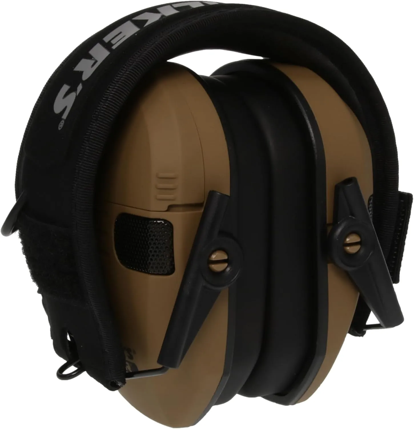 Walker's Razor Slim Ultra Low Profile Compact Design Adjustable Range Shooting Hunting Hearing Protection Electronic Earmuffs, Battle Brown - Patriot Series