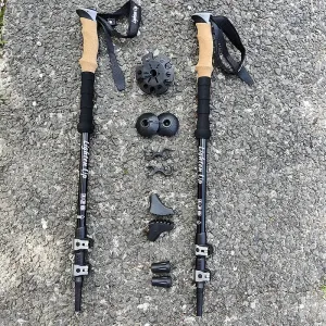 Walking Stick 2PC Telescopic Hiking Stick Cane Baton Climbing Stick Carbon Fiber Aluminum Stick Hiking Poles Crutches Telescopic