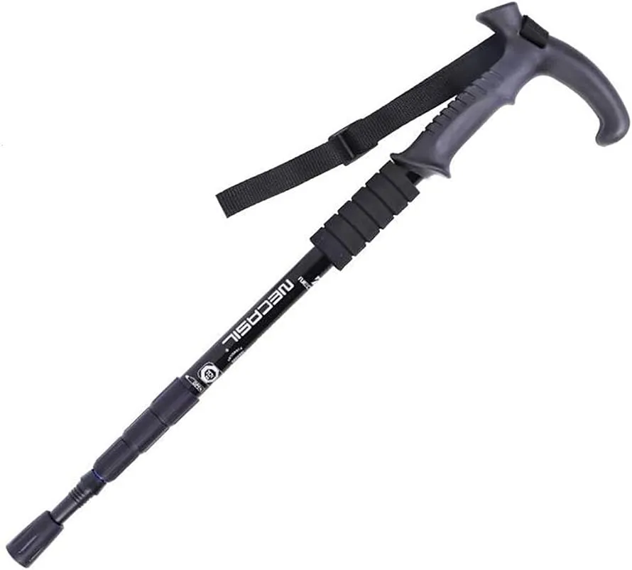 Walking Stick,Trekking Poles Walking Folding Cane with T Handle,Antishock,Quick Lock,Telescopic,Collapsible, Ultralight for Men Women