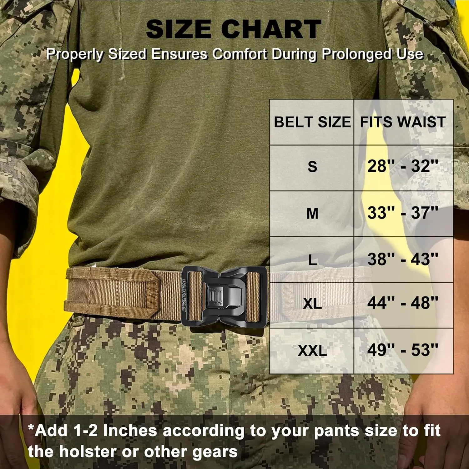 WarBull Tactical Battle Molle Belt, 2'' Quick Release Gun Belt w/Secure Locking, 1.57'' EDC Inner Belt, Duty Combat Belt