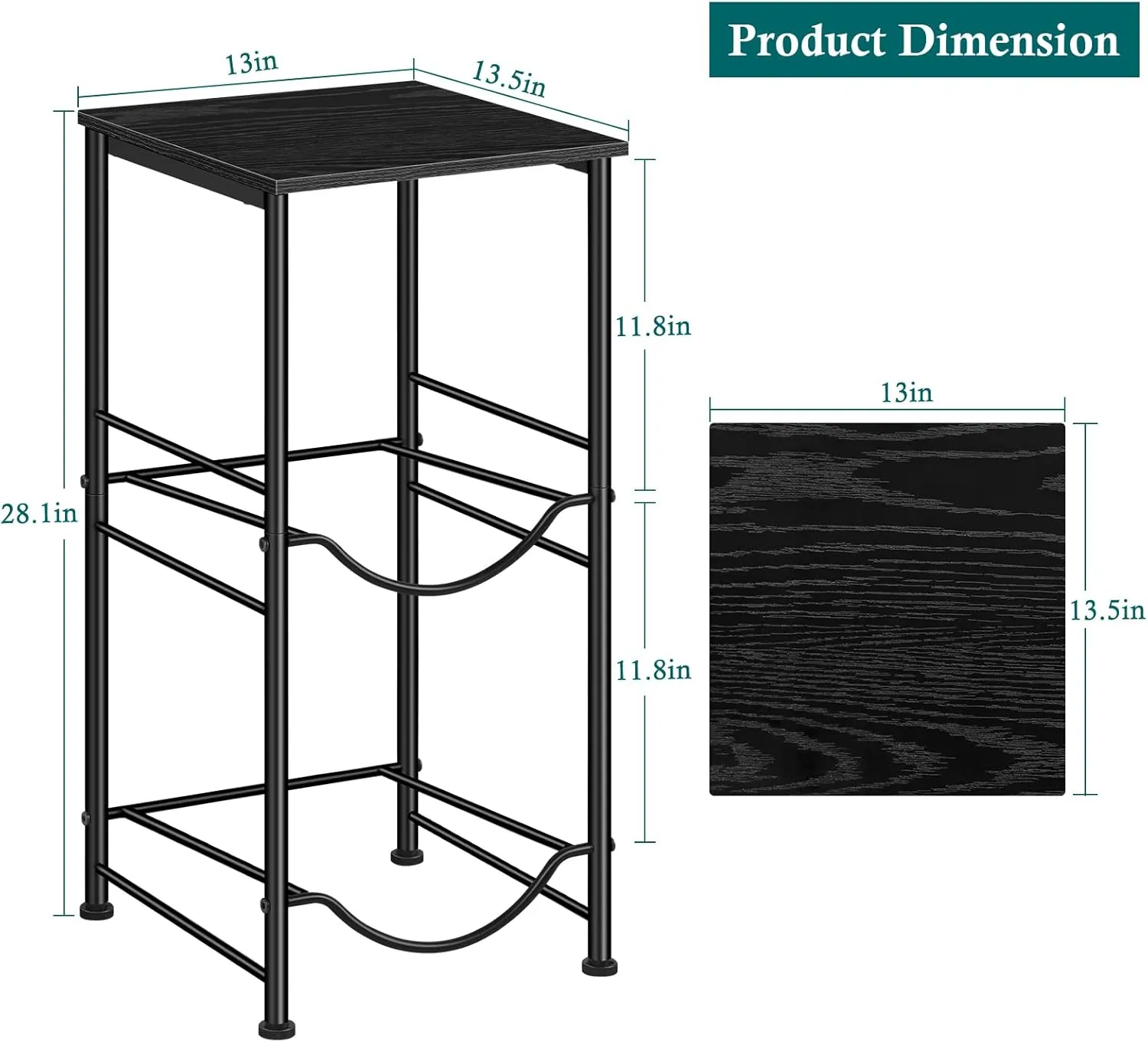 Water Bottle Holder 5 Gallon Water Jug Holder with Storage Shelf, 2 Tier Black Water Bottle Rack Stand with 2 Slots for Small Space, Kitchen, Home Office, Living Room