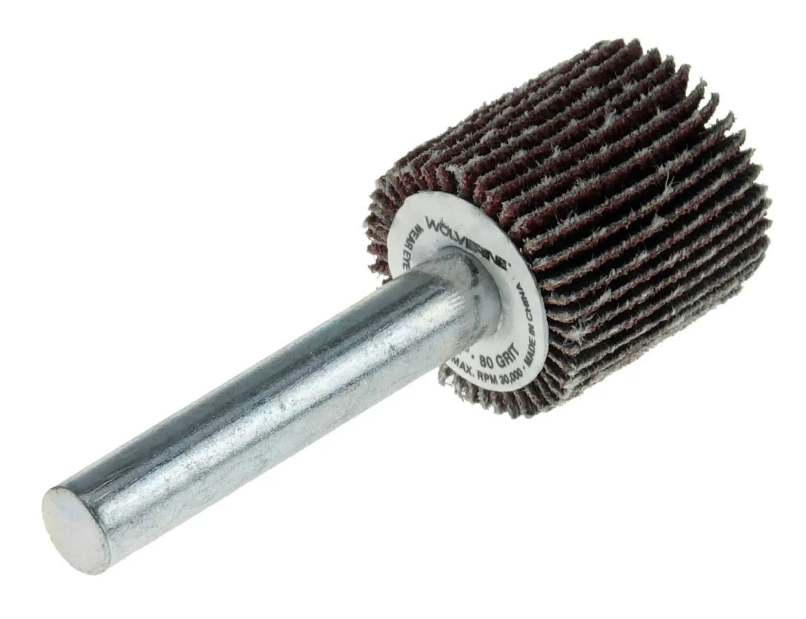 Weiler 30717 3/4" x 3/4" x 80AO Wolverine Coated Abrasive Flap Wheel, 1/4" Stem (Pack of 10)