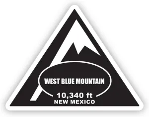 West Blue Mountain Sticker Decal - Self Adhesive Vinyl - Weatherproof - Made in USA - New Mexico Summit Peak Mountaineering Hiking - 22" x 16.82"
