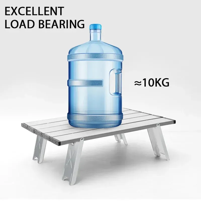 WEST TUNE Mini Ultralight Portable Aluminum Alloy Camping Table - Roll-Up Folding Table for Backpacking, Picnics, BBQ, and Outdoor Activities