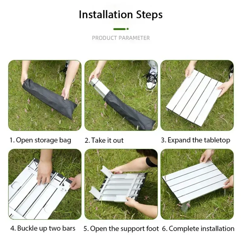 WEST TUNE Mini Ultralight Portable Aluminum Alloy Camping Table - Roll-Up Folding Table for Backpacking, Picnics, BBQ, and Outdoor Activities