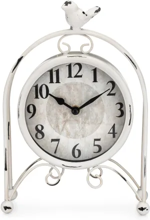 Westclox Vintage Style Analog QA Metal Bird Table Clock - Stylish and Unique Timekeeping