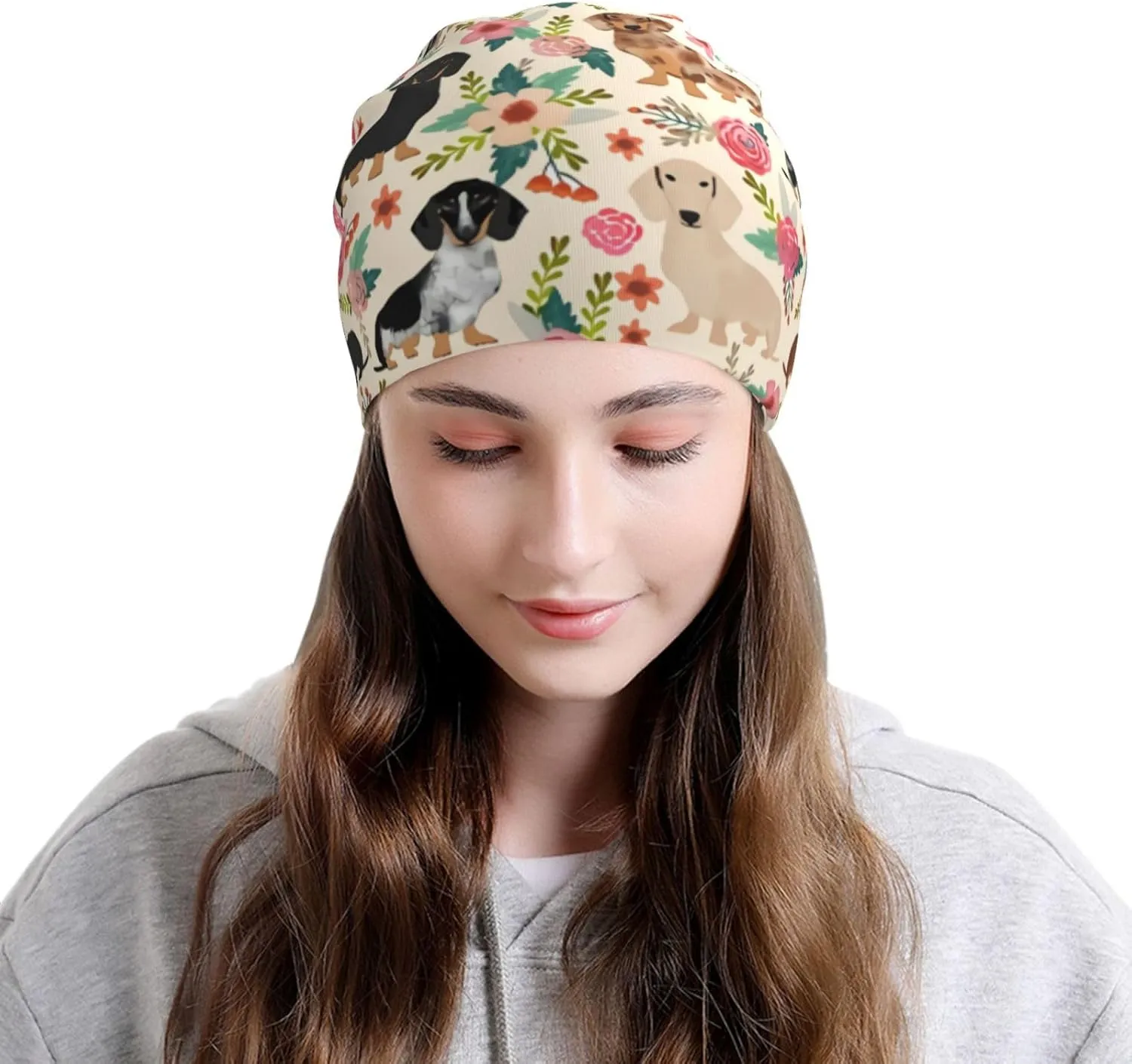 Westie Dogs Beach Summer Tropical Slouchy Beanie for Men & Women Hip-Hop Baggy Skull Cap Fashion Thin Dwarf Knit Hat