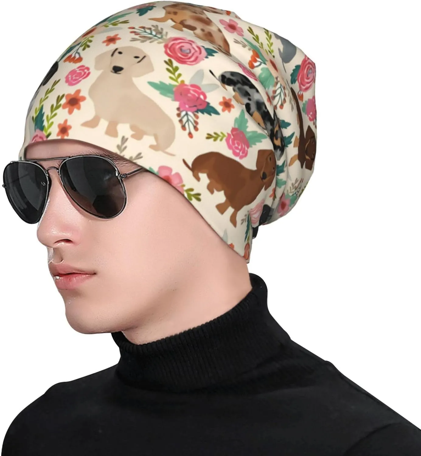 Westie Dogs Beach Summer Tropical Slouchy Beanie for Men & Women Hip-Hop Baggy Skull Cap Fashion Thin Dwarf Knit Hat