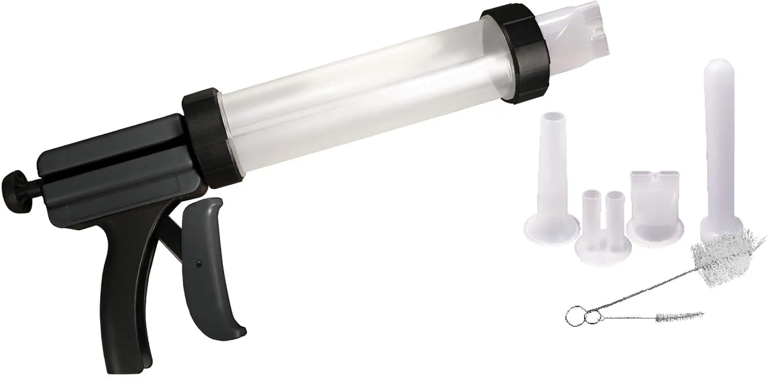 Weston Original Jerky Gun Jr , Plastic Tube Holds 1lb of Ground Meat, Dishwasher Safe,White