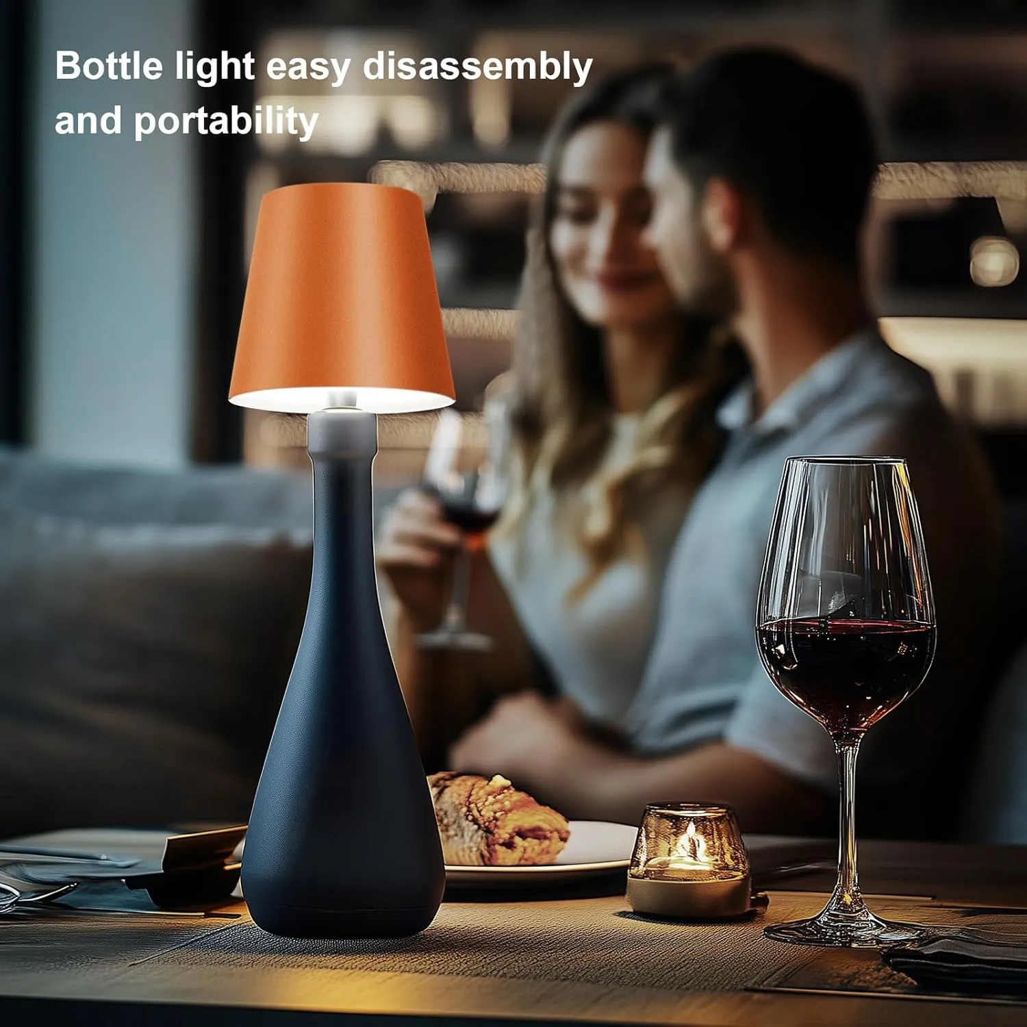 Wireless Bottle Lamp, 2025 New 3 Color Rechargeable Wine Bottle Lights for Bars Restaurants (Bronze, 1PC)