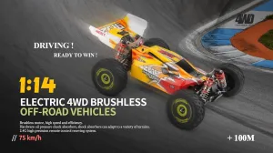 WLtoys 144010 75KM/H 2.4G RC Car Brushless 4WD Electric High Speed Off-Road Remote Control Drift Toys for Children Racing (144010 1500 2200)