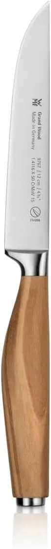 WMF W1897676032 Utility Knife, Small 4.7 inches (12 cm), Warm Grip Natural Wood Handle, "Grand Wood Utility Knife, PC"