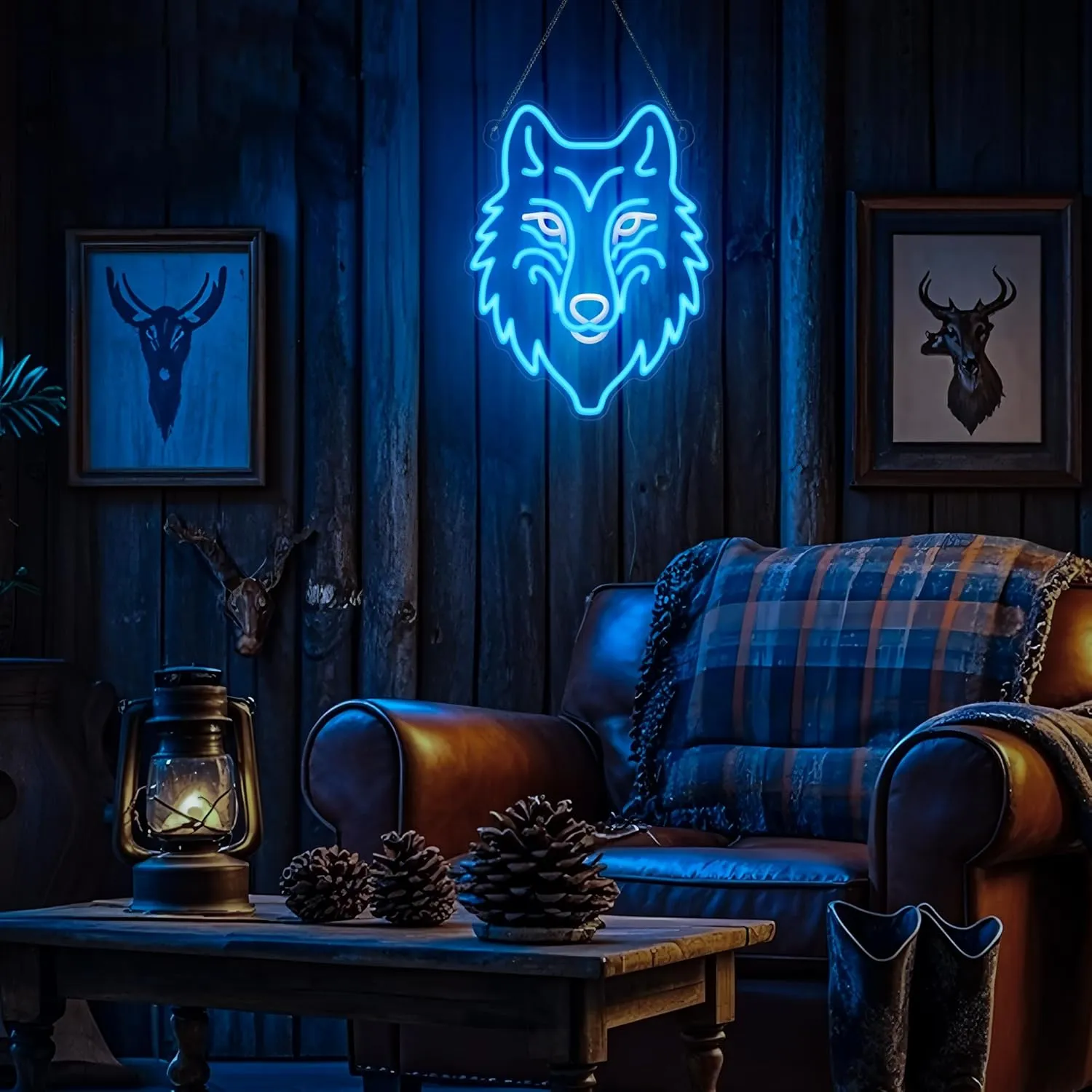 Wolf Neon Light, Dimmable LED Wolf Animal Neon Wall Sign USB Powered, Decorations for Bedroom Living Room Game Room Man Cave Home Birthday Gift for Boys Men