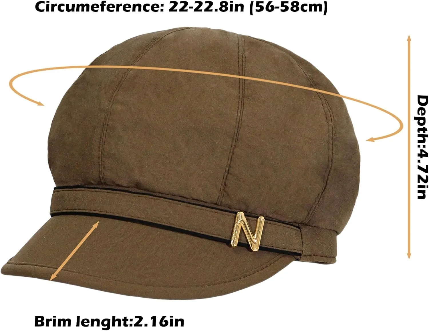Women Retro Classic Visor Newsboy Cabbie Cap Beret Hats with Flower Buckle for Woman Ladies