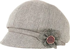Women Retro Classic Visor Newsboy Cabbie Cap Beret Hats with Flower Buckle for Woman Ladies