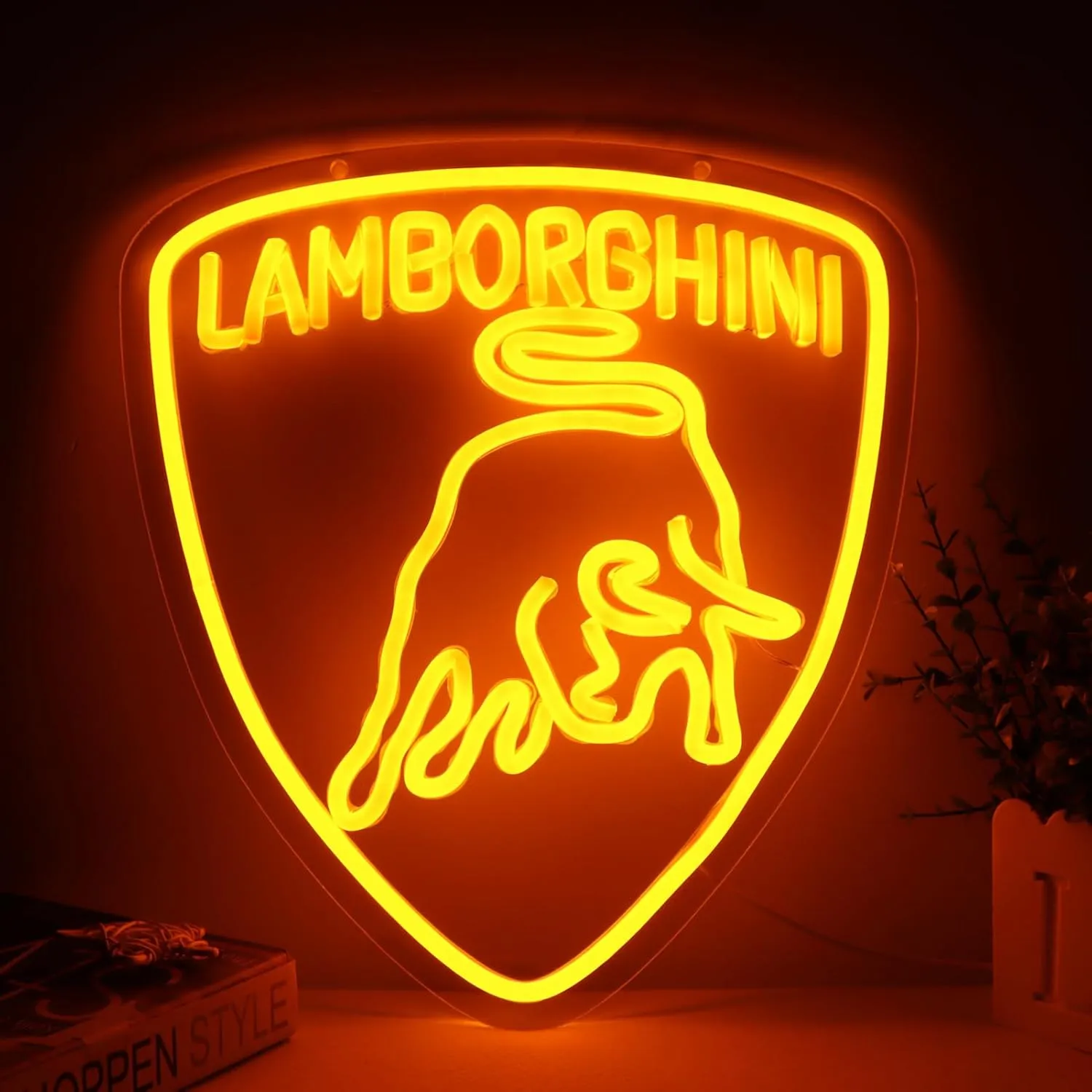 WonderfulLife Car Logo Neon Sign for Garage Decor,Led Signs for Bar Man Cave Wall Decor,Bright Light of Automotive Supplies Store Display,5V USB Powered Easy Hanging.