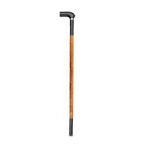 Wooden Walking Stick - 35 Inches | Yellow & Black Polished Carved Walking Stick for Old Man