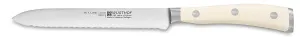 Wusthof Classic Ikon 5-Inch Serrated Utility Knife, Creme