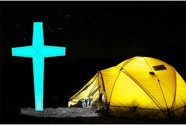 Xdorra Christian Gift Cross 3D Lamp Room Decor, Small Crucifix Bless Decorative LED Beside Cross Church Room Decors Religious Lights - Christian's Gifts for Men Women
