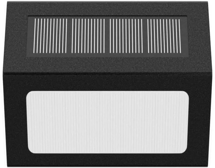XLUX Solar Lights for Steps Decks Pathway Yard Stairs Fences, LED lamp, Rainproof, Black Metal Housing, 6 Pack