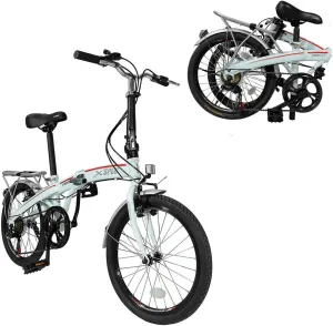 Xspec 20" 7 Speed Folding Compact City Commuter Bike (NOT an Electric Bike)
