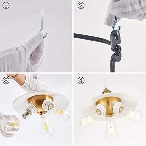 YLONG-ZS White Hanging Lamps Swag Lights Plug in Pendant Light 16.4 FT Cord Hanging Pendant Light On/Off Switch for Living Room, Dining Room, Entryway