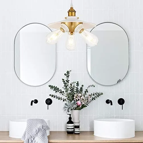 YLONG-ZS White Hanging Lamps Swag Lights Plug in Pendant Light 16.4 FT Cord Hanging Pendant Light On/Off Switch for Living Room, Dining Room, Entryway
