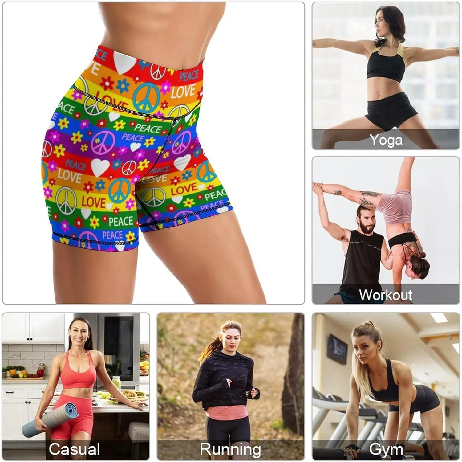 Yoga Shorts for Women High Waisted Biker Shorts Gym Athletic Running Workout Yoga Pants