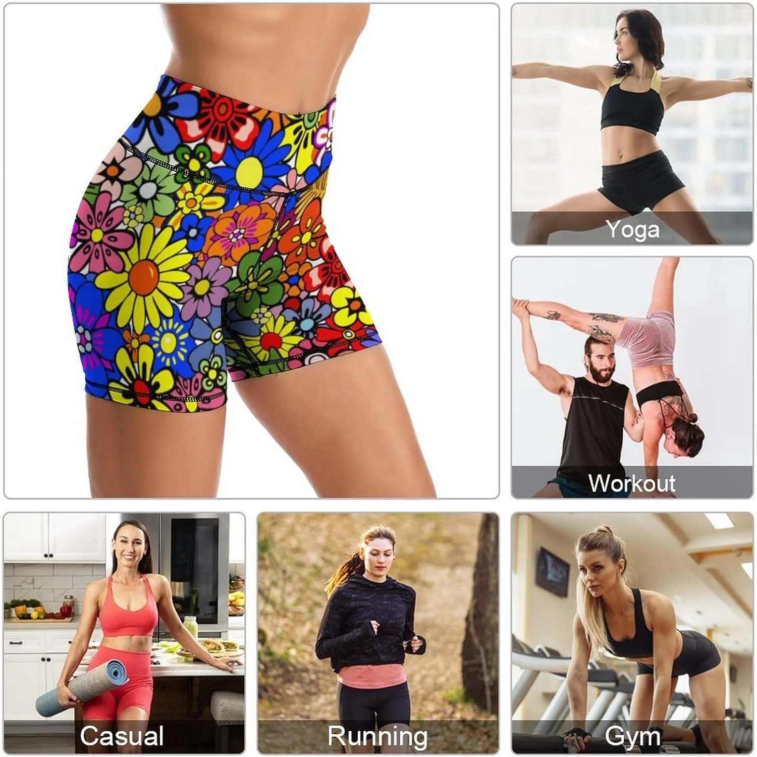 Yoga Shorts for Women High Waisted Biker Shorts Gym Athletic Running Workout Yoga Pants