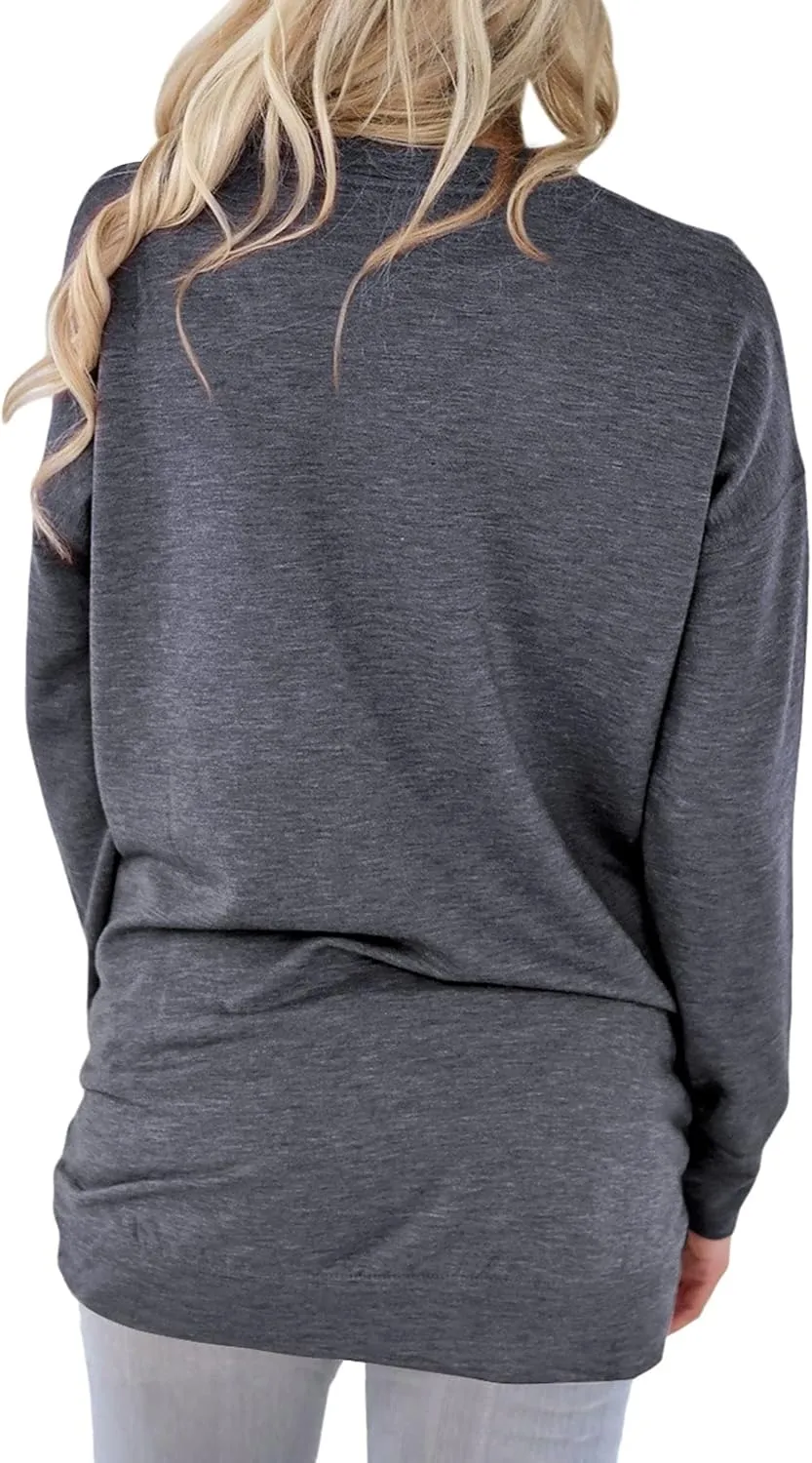 Ytfsrukp Women Let It Snow Crew Neck Snowflake Plant Long Sleeve Pocket T-Shirts Multicolor