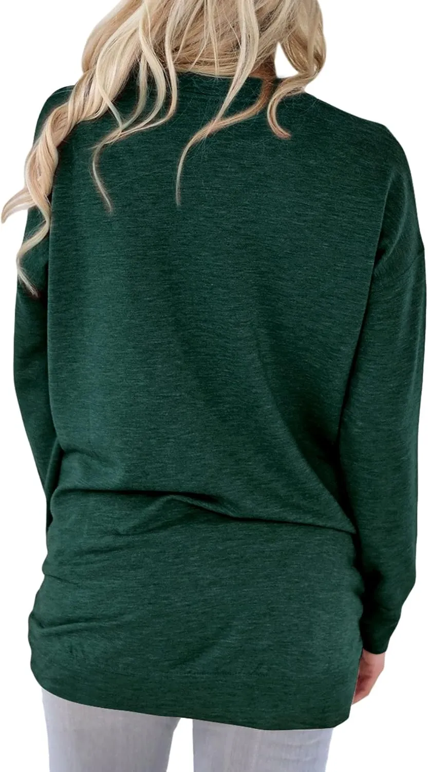 Ytfsrukp Women Let It Snow Crew Neck Snowflake Plant Long Sleeve Pocket T-Shirts Multicolor