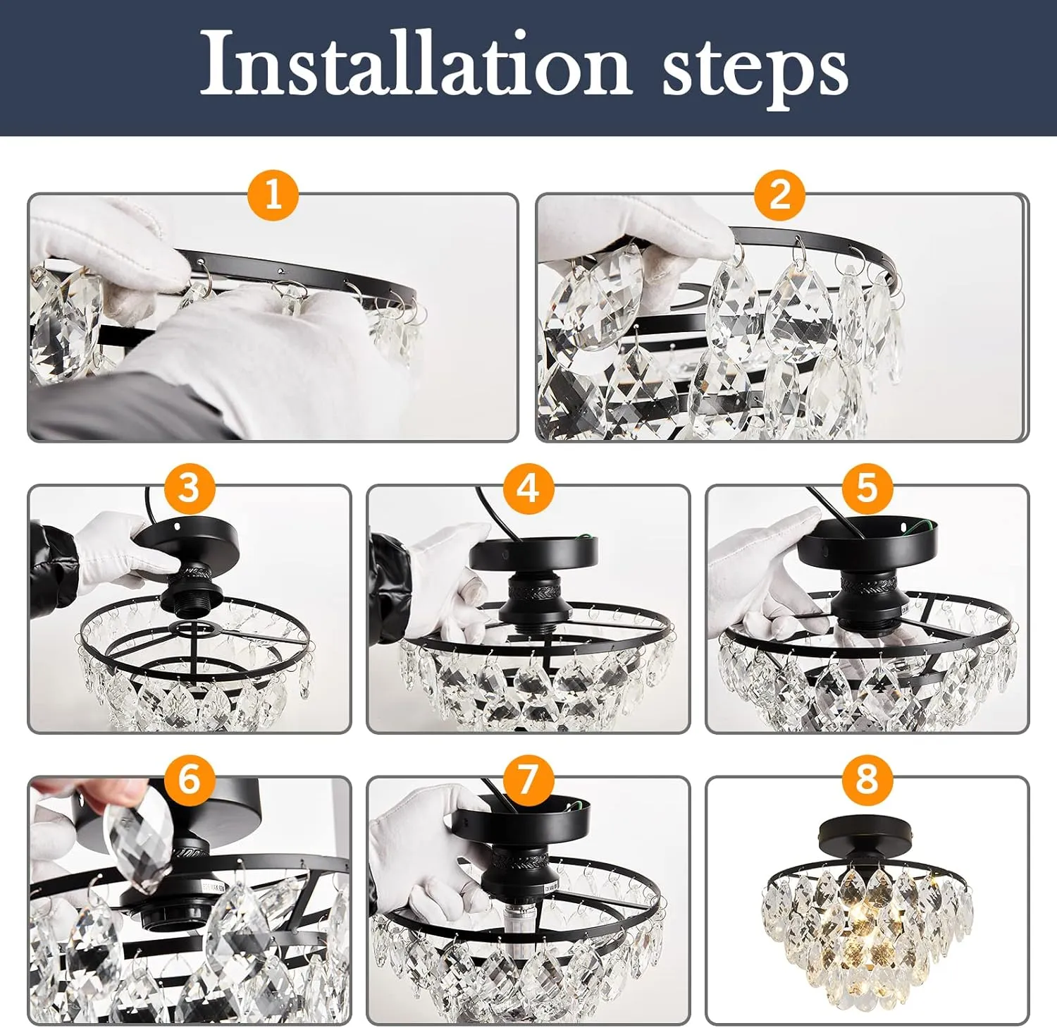 YYJLX Crystal Chandelier,Modern Semi Flush Mount Small Ceiling Light Oil Rubbed Bronze,Mini E26 Ceiling Lamp for Hallway Bedroom Bathroom Closet