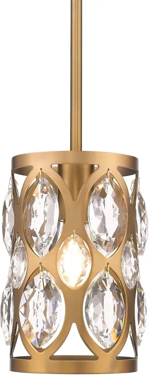 Z-Lite 1 Light Mini Pendant 6010MP-HB, Heirloom Brass, 9.00x6.50x6.50