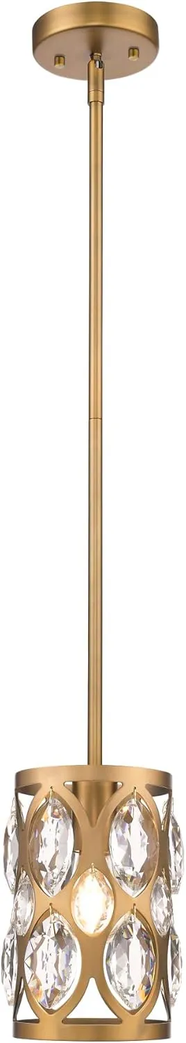 Z-Lite 1 Light Mini Pendant 6010MP-HB, Heirloom Brass, 9.00x6.50x6.50