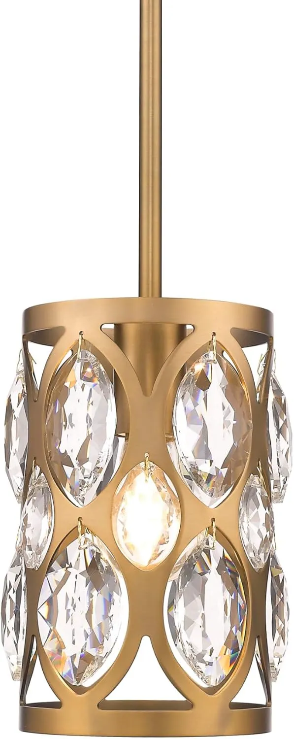 Z-Lite 1 Light Mini Pendant 6010MP-HB, Heirloom Brass, 9.00x6.50x6.50