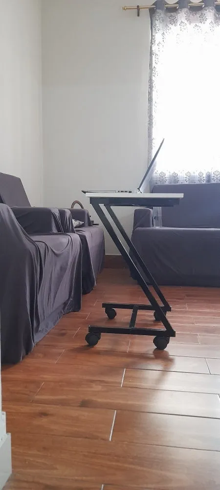 Z Shape Laptop Table Metal Frame With Wheels