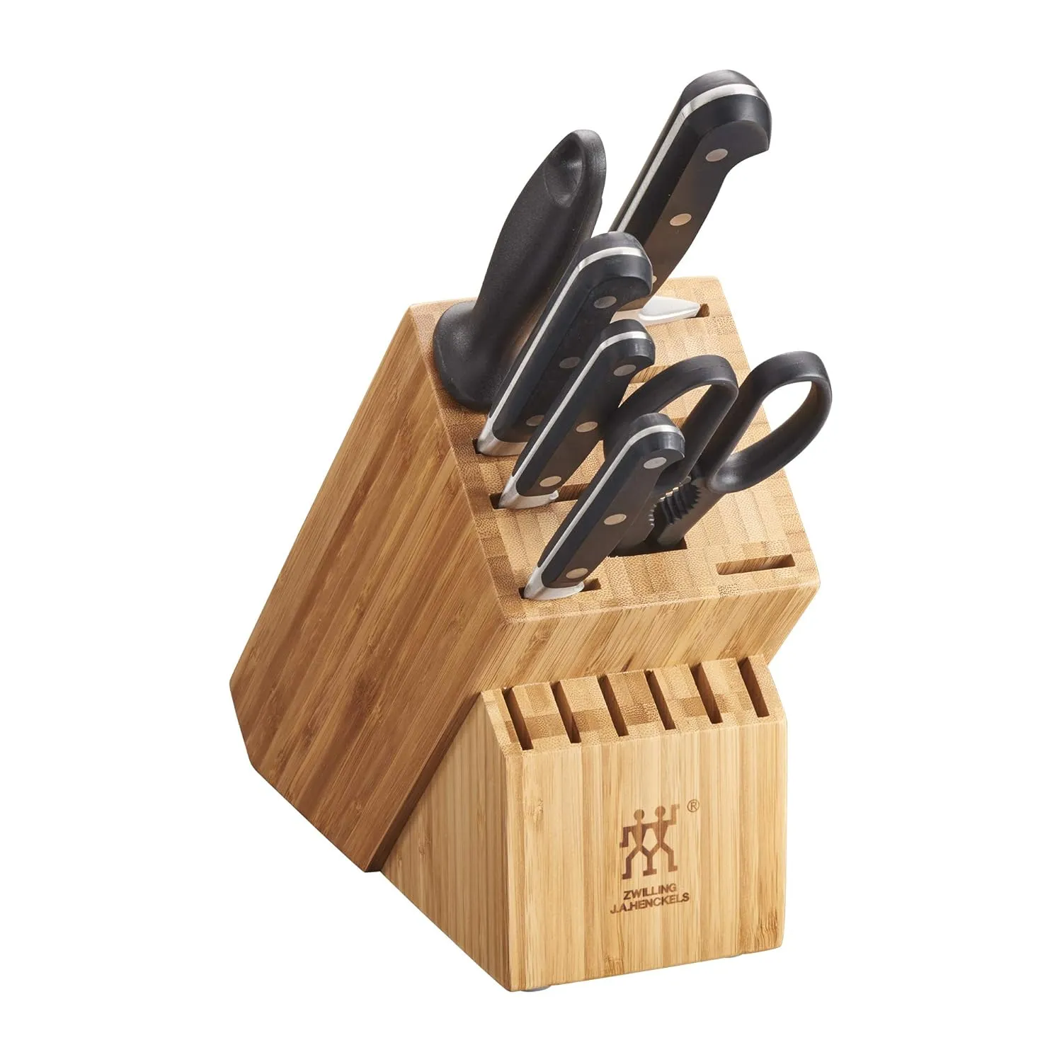 ZWILLING Professional S 7-Piece Razor-Sharp German Block Knife Set, Made in Company-Owned German Factory with Special Formula Steel perfected for almost 300 Years, Dishwasher Safe