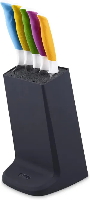 Zyliss E920247 Comfort 5 Piece Knife Set | Multiple Sizes | Japanese Stainless Steel | Multicolour | Knife Block Set With Knives | Includes 5 x Kitchen Knives | 5 Year Guarantee, Dishwasher Safe