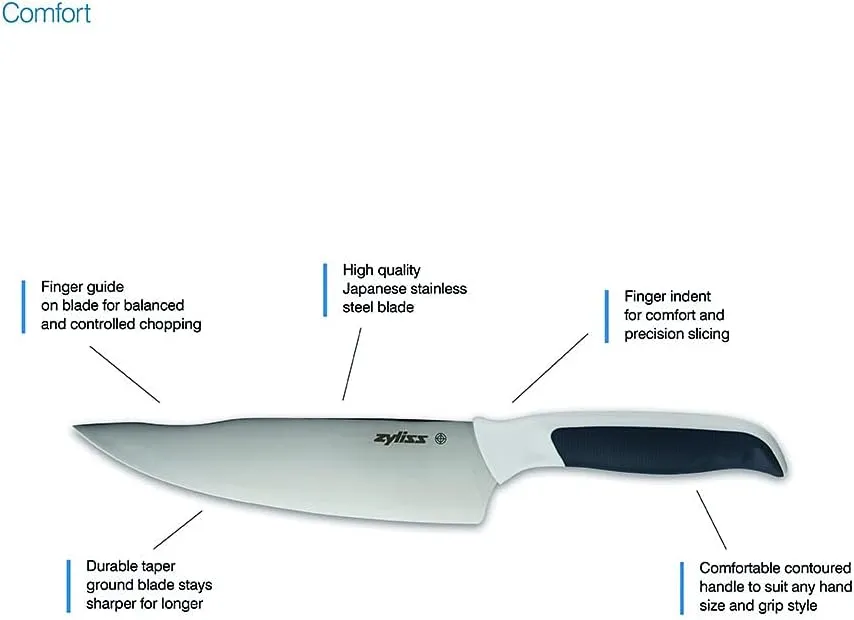 Zyliss E920247 Comfort 5 Piece Knife Set | Multiple Sizes | Japanese Stainless Steel | Multicolour | Knife Block Set With Knives | Includes 5 x Kitchen Knives | 5 Year Guarantee, Dishwasher Safe